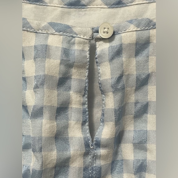 Madewell Tie-Strap Baby Doll Blue & White Sheer Gingham Mini Dress - Picture 5 of 12